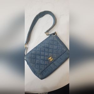 Vintage denim channel bag
